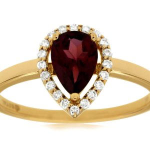 RHODOLITE & DIAMOND RING