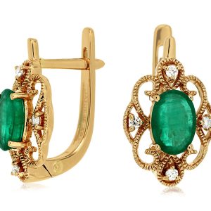 EMERALD & DIAMOND EARRING