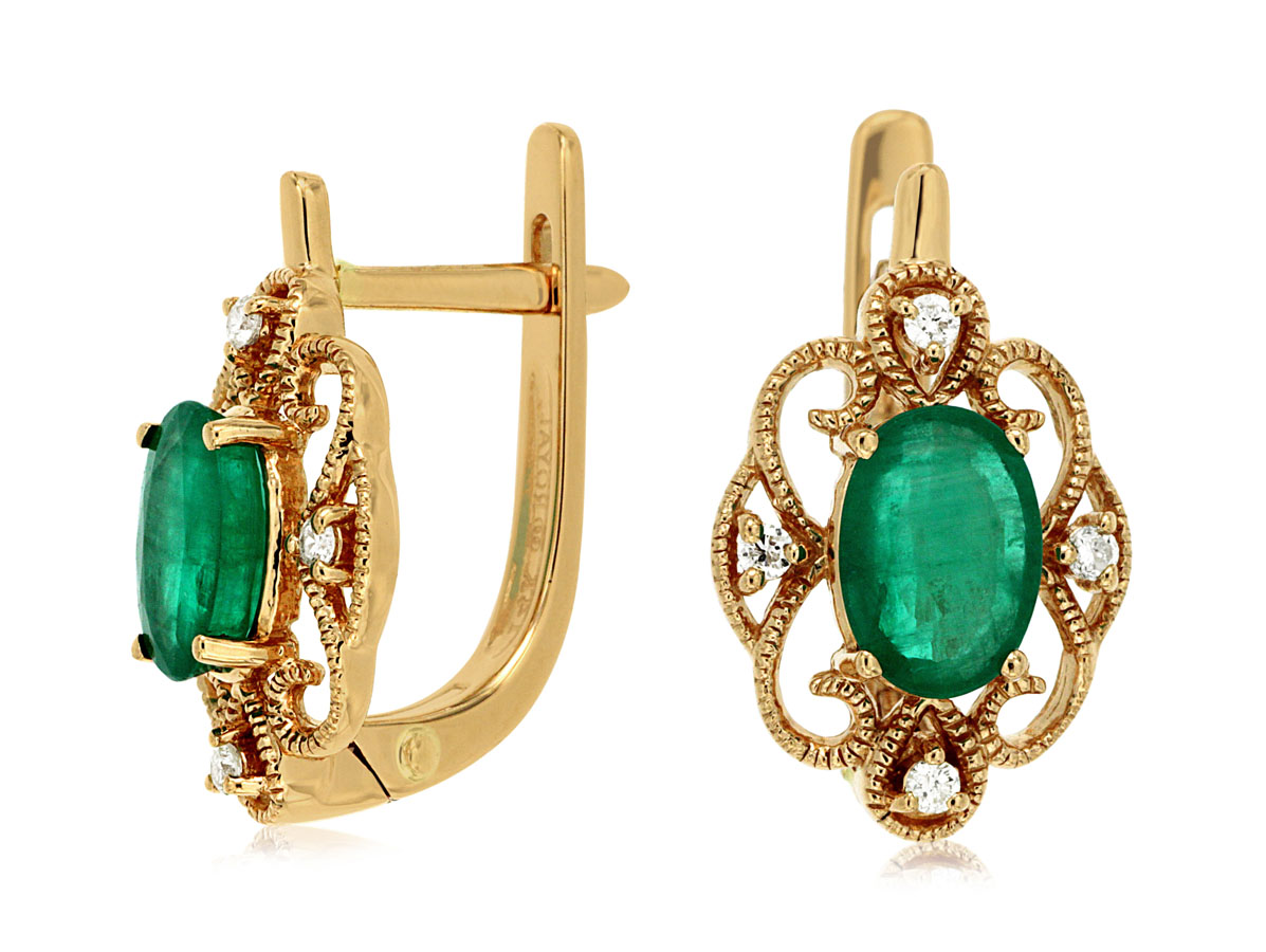EMERALD & DIAMOND EARRING