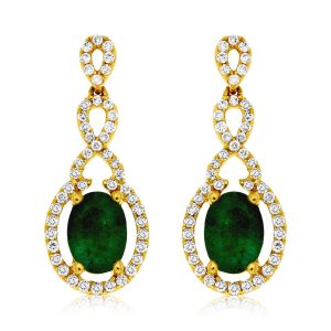 EMERALD & DIAMOND EARRING