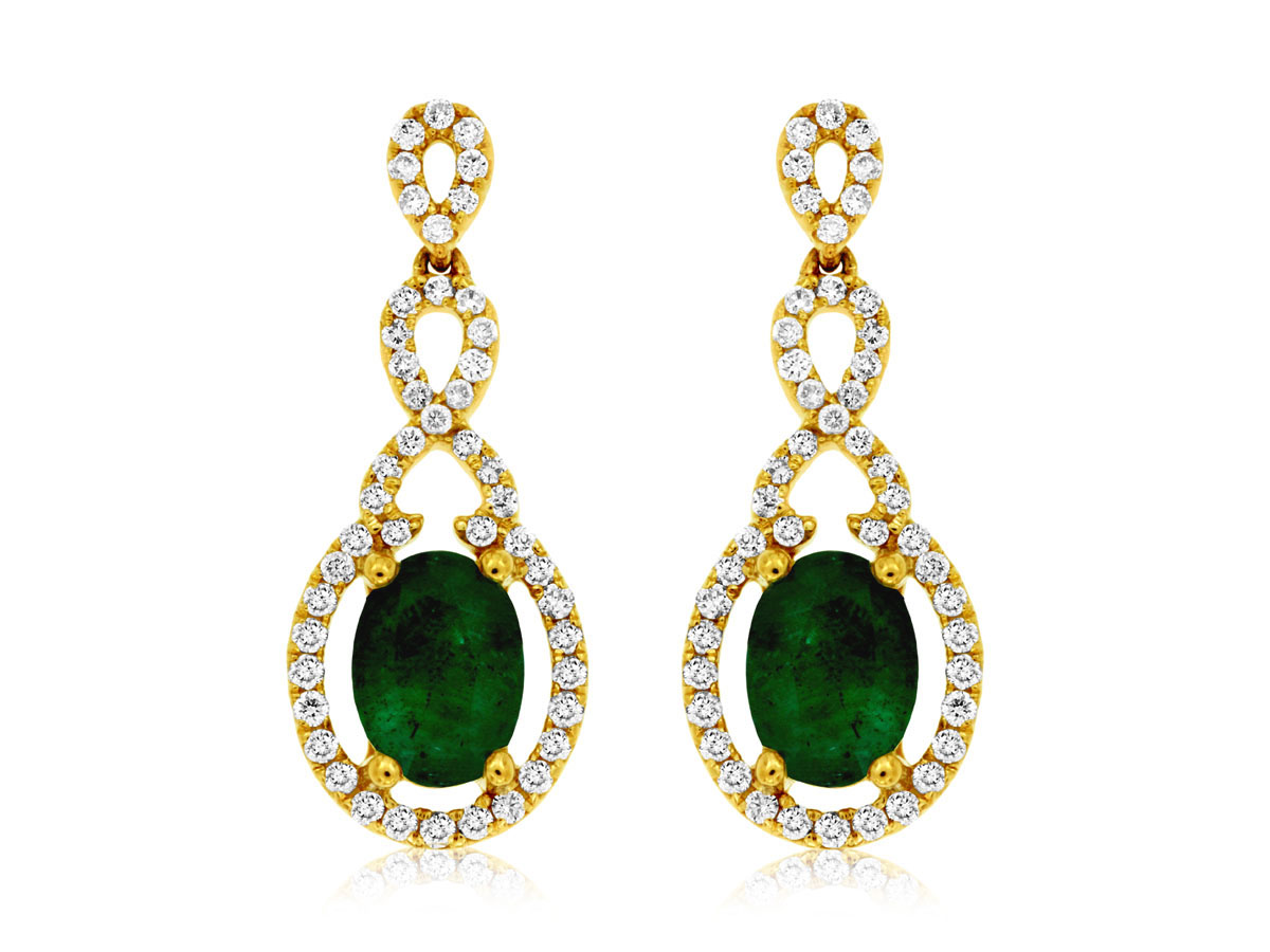 EMERALD & DIAMOND EARRING