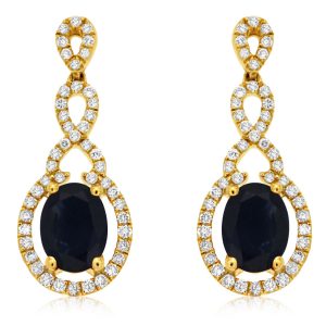 SAPPHIRE & DIAMOND EARRING