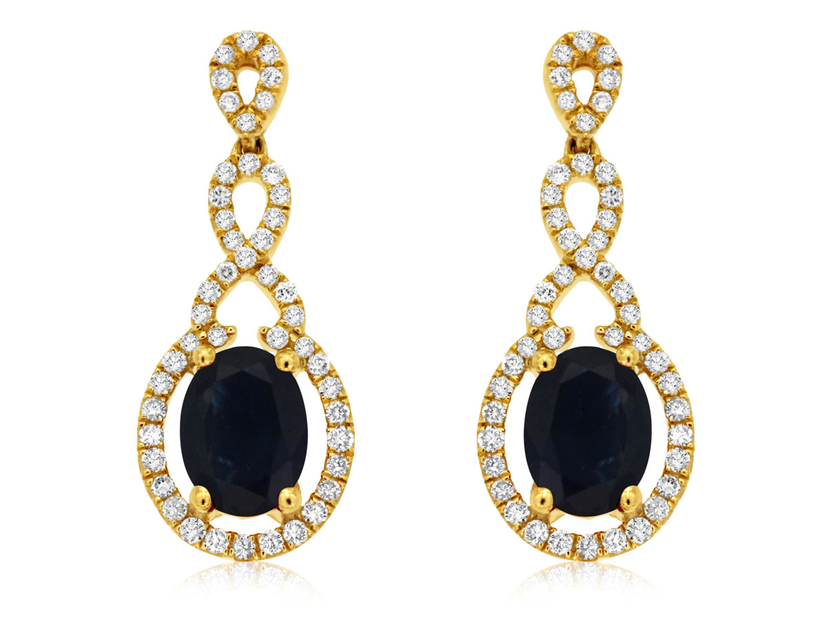 SAPPHIRE & DIAMOND EARRING