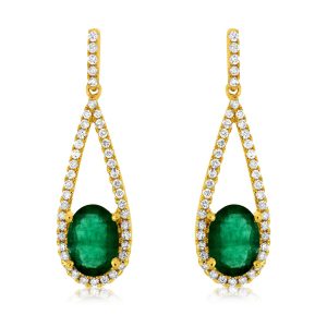 EMERALD & DIAMOND EARRING