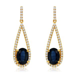 SAPPHIRE & DIAMOND EARRING