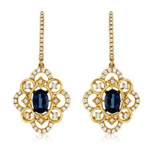 SAPPHIRE & DIAMOND EARRING