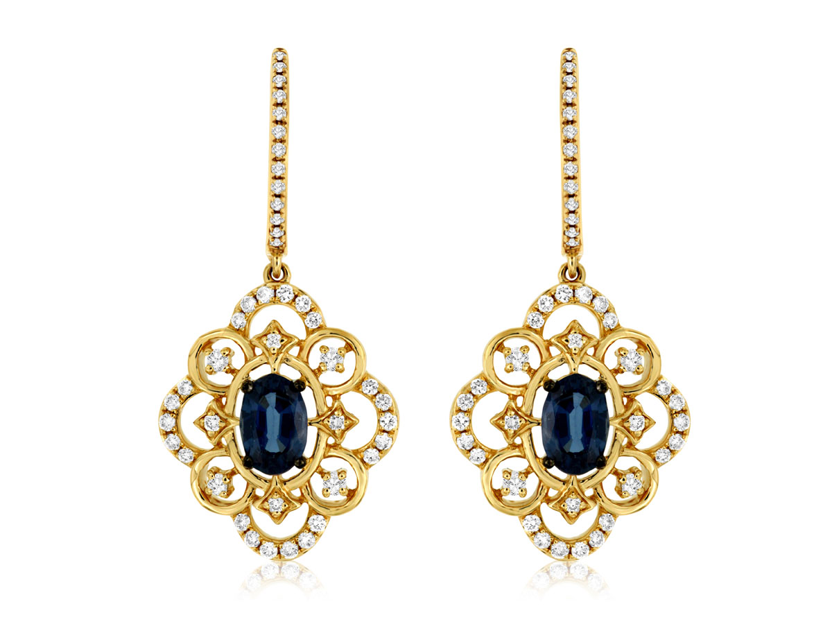 SAPPHIRE & DIAMOND EARRING