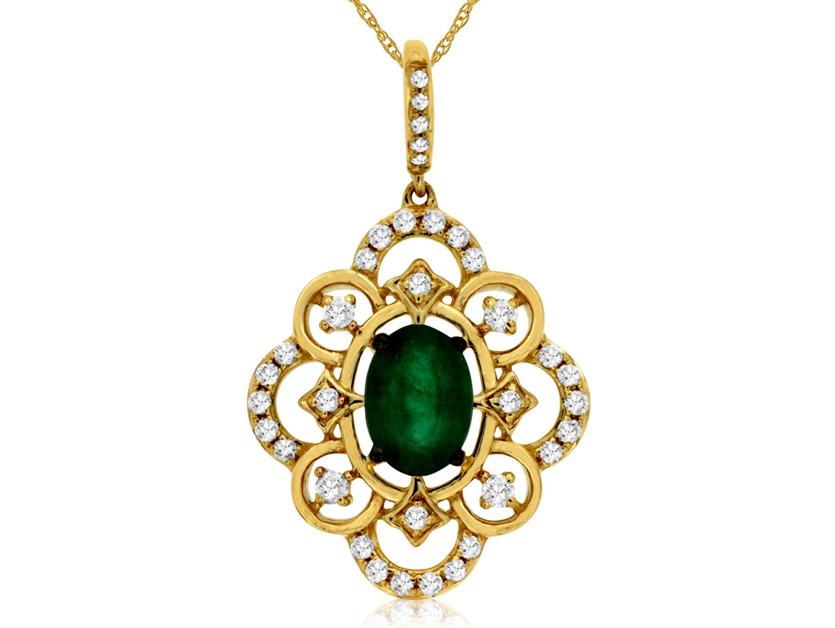 EMERALD & DIAMOND PENDANT