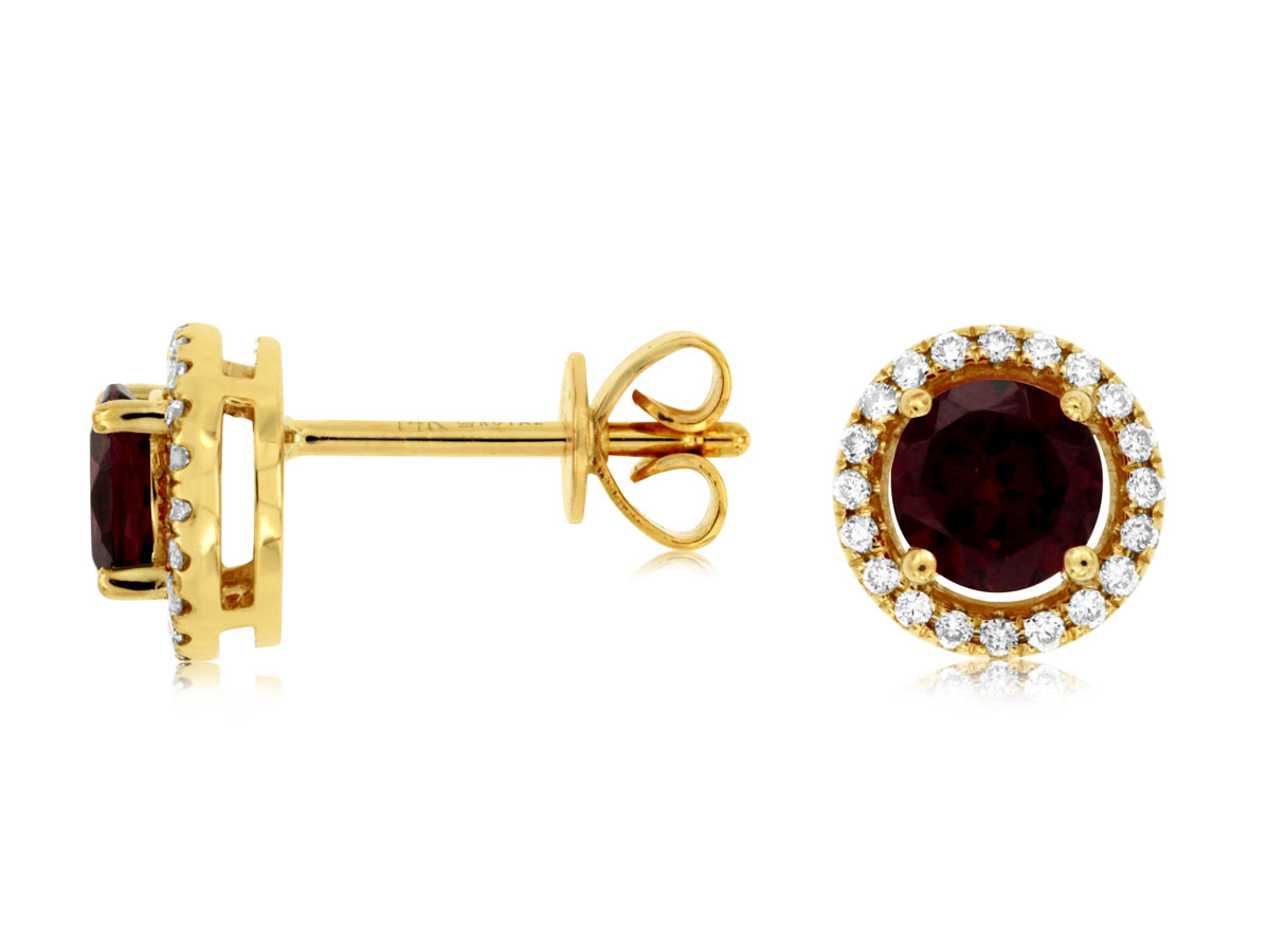 RHODOLITE & DIAMOND EARRING