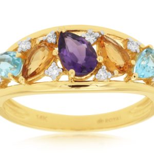 DIAMOND & SEMI PRECIOUS RING