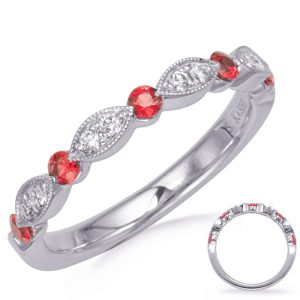 White Gold Ruby & Diamond Ring