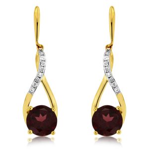 RHODOLITE & DIAMOND EARRING