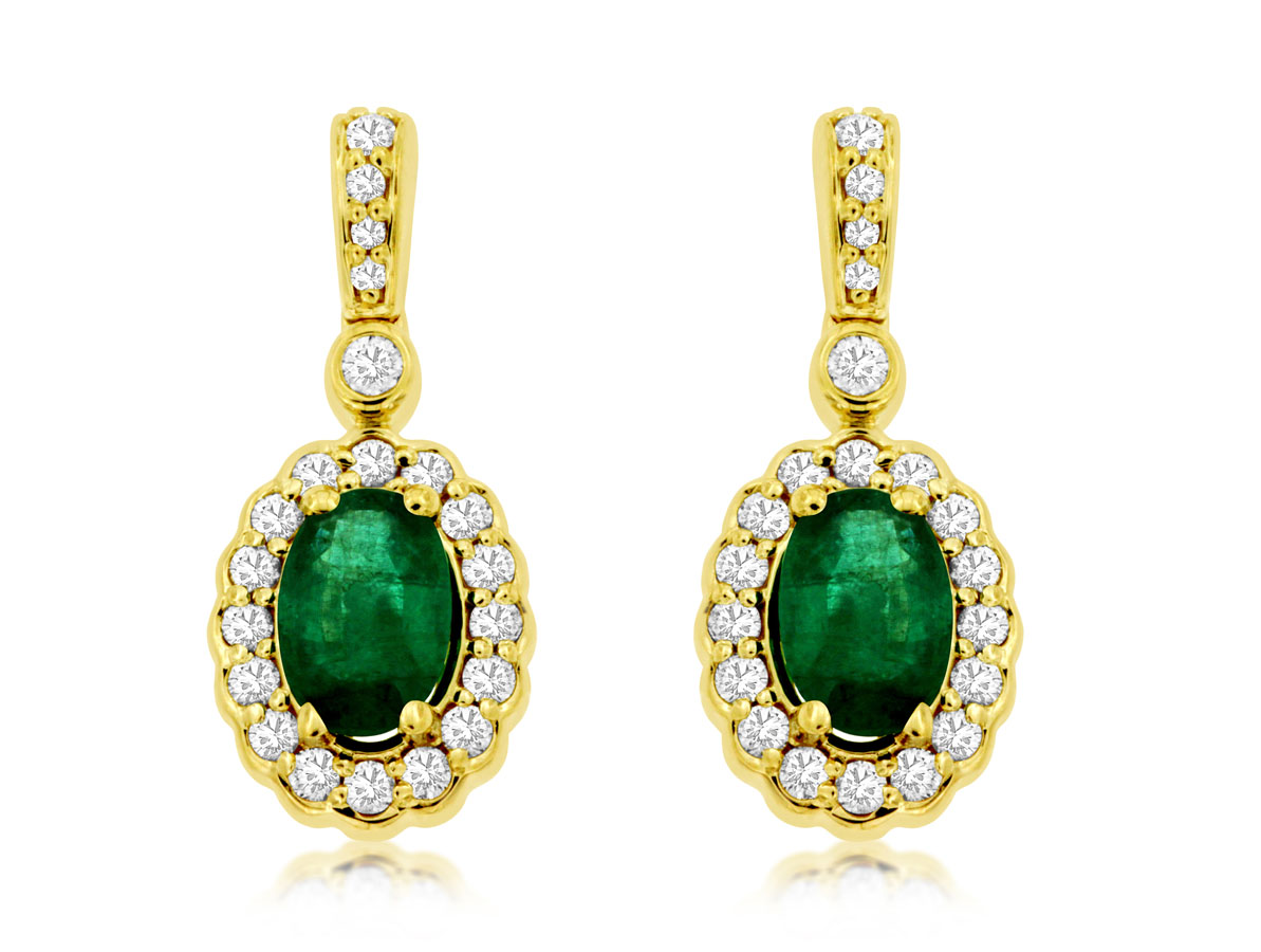 EMERALD & DIAMOND EARRING