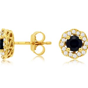 SAPPHIRE & DIAMOND EARRING