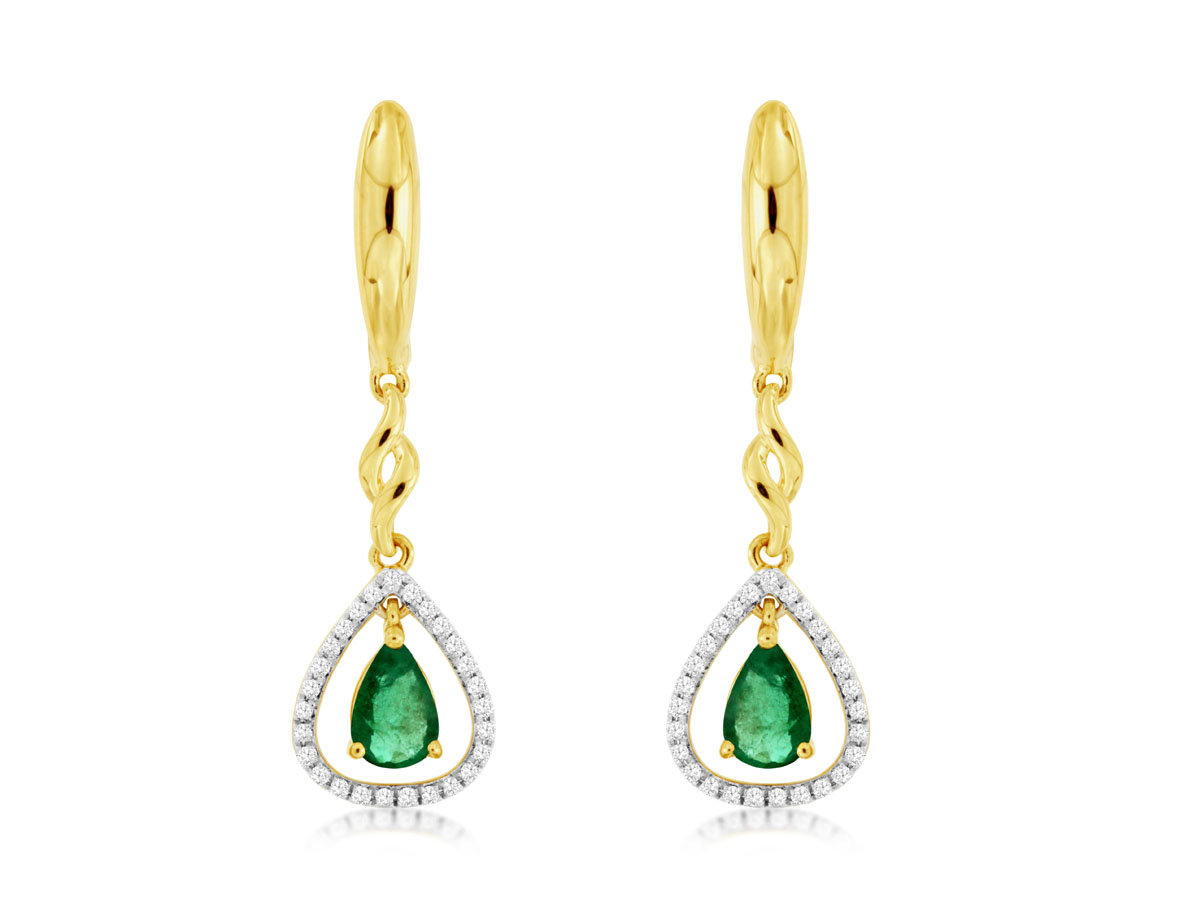 EMERALD & DIAMOND EARRING
