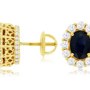 SAPPHIRE & DIAMOND EARRING