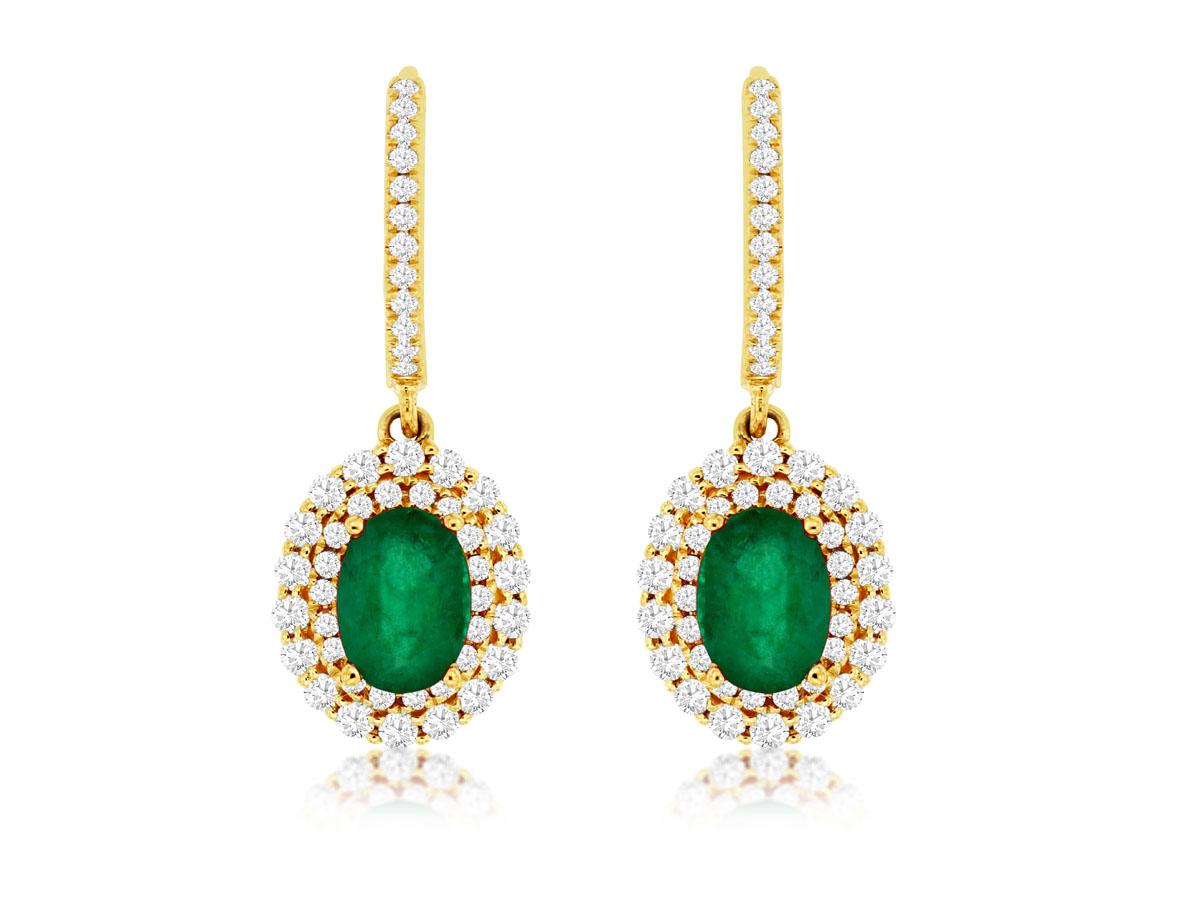 EMERALD & DIAMOND EARRING