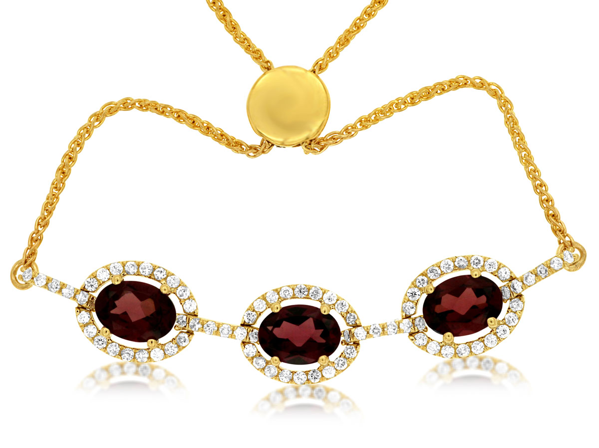 RHODOLITE & DIAMOND BRACELET