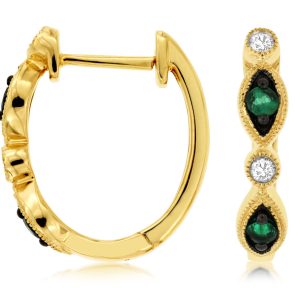 EMERALD & DIAMOND EARRING