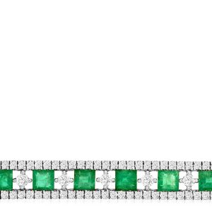 EMERALD & DIAMOND BAR NECKLACE