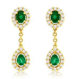 EMERALD & DIAMOND EARRING