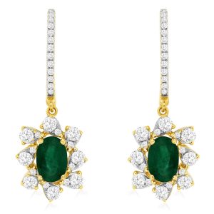 EMERALD & DIAMOND EARRING
