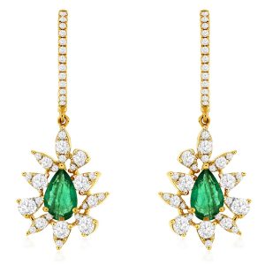 EMERALD & DIAMOND EARRING