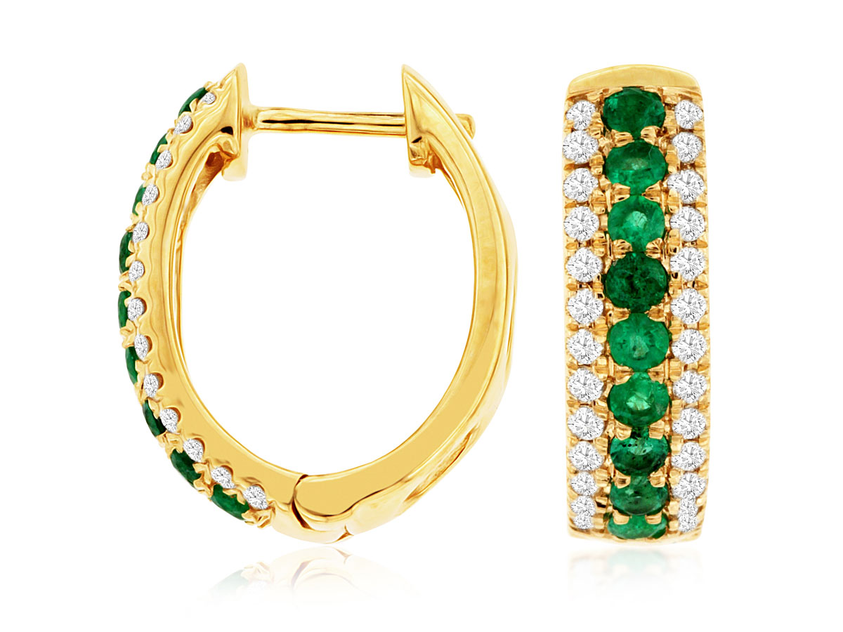 EMERALD & DIAMOND EARRING