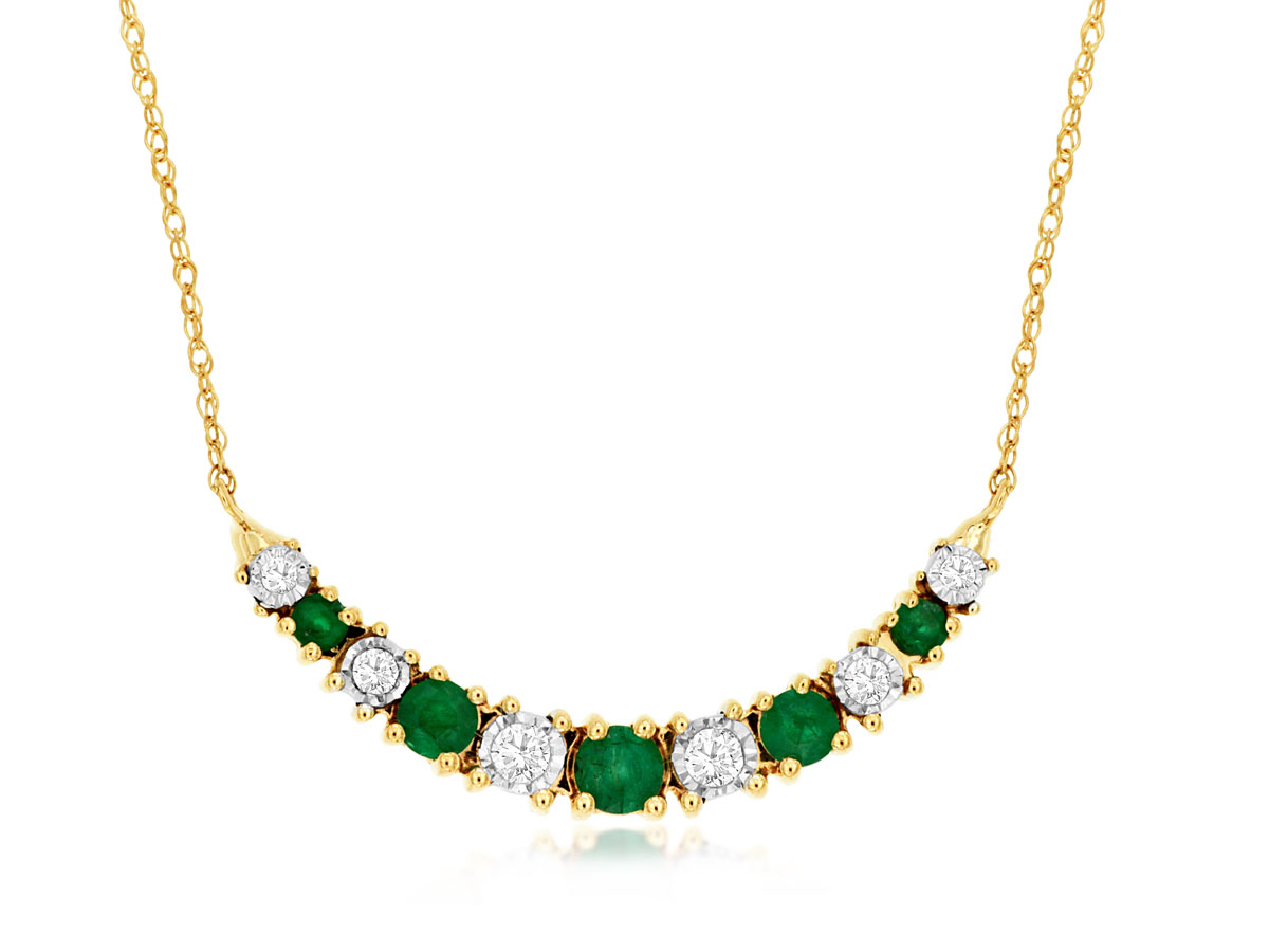 EMERALD & DIAMOND NECKLACE