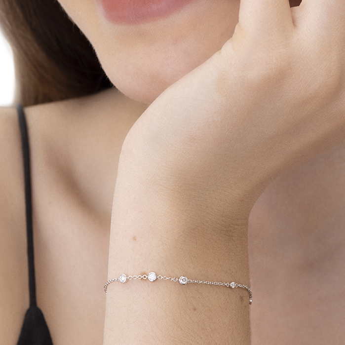 Cascade 9 Stone Diamond Bracelet .30-.35ctw approx.