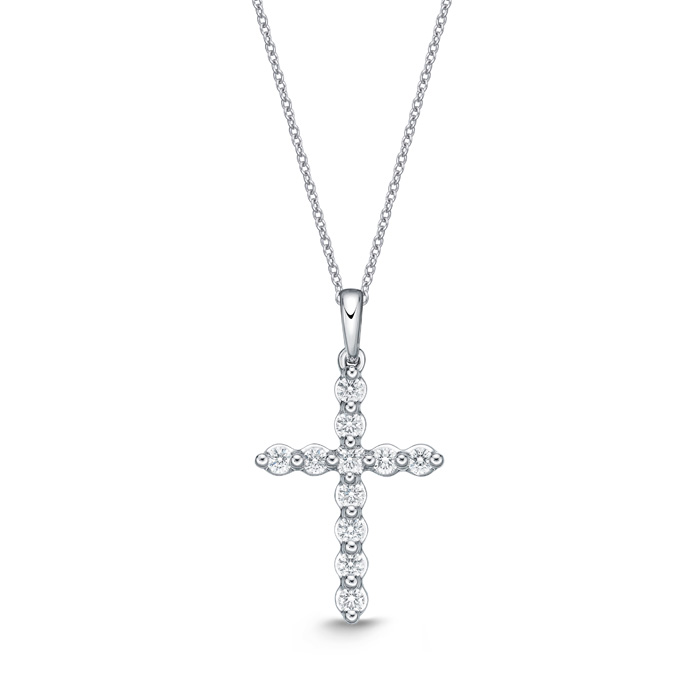 Single Prong Cross Pendant .21ctw approx.