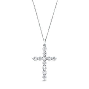 Single Prong Diamond Cross 1ctw approx.