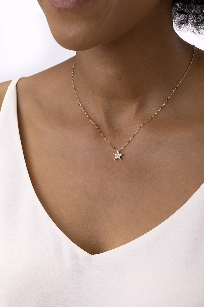 Luna Pave Star Pendant .16-.18ctw approx.