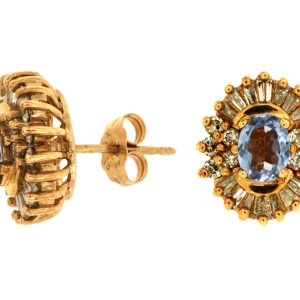 TANZANITE & DIAMOND EARRING