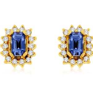 TANZANITE & DIAMOND EARRING
