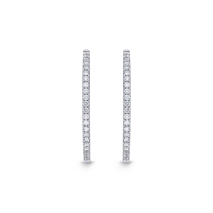 Oval Diamond Hoops .75ctw approx.