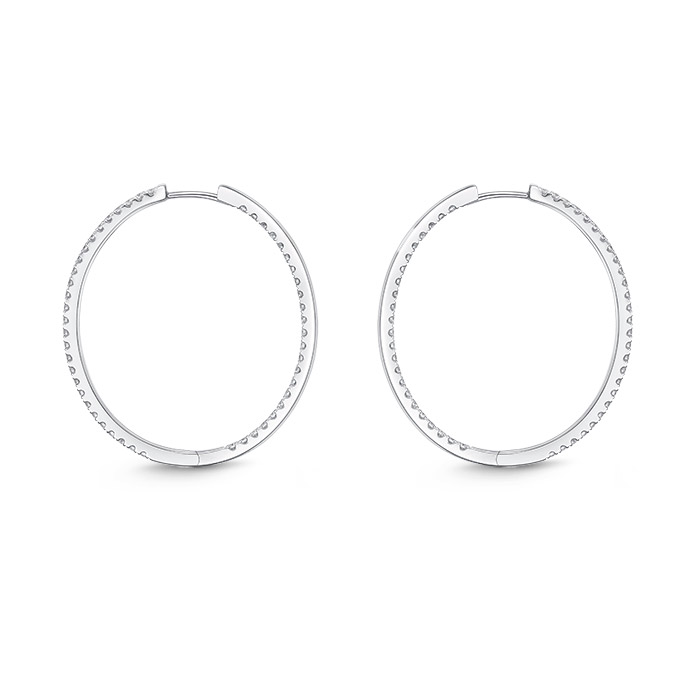 Oval Diamond Hoops .75ctw approx.