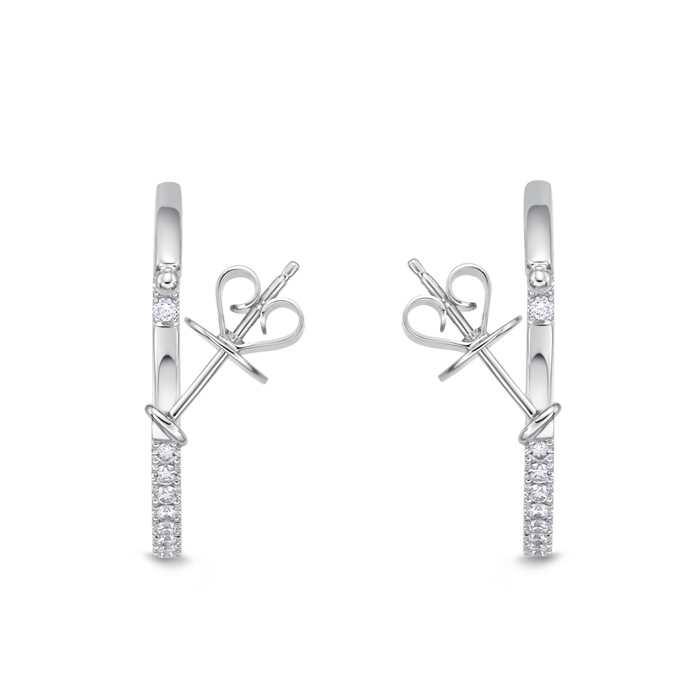Round Shared Prong Diamond Hoops 1ctw approx.