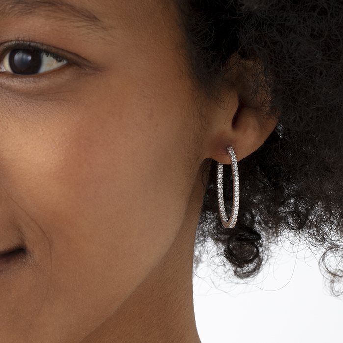 Oval Diamond Hoops 1ctw approx.