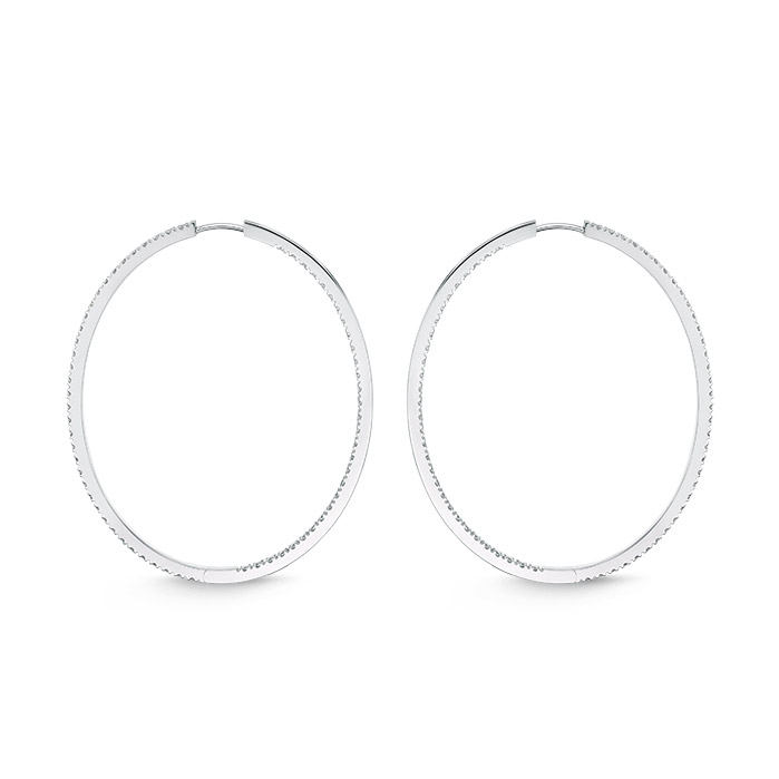 Oval Diamond Hoops 2ctw approx.