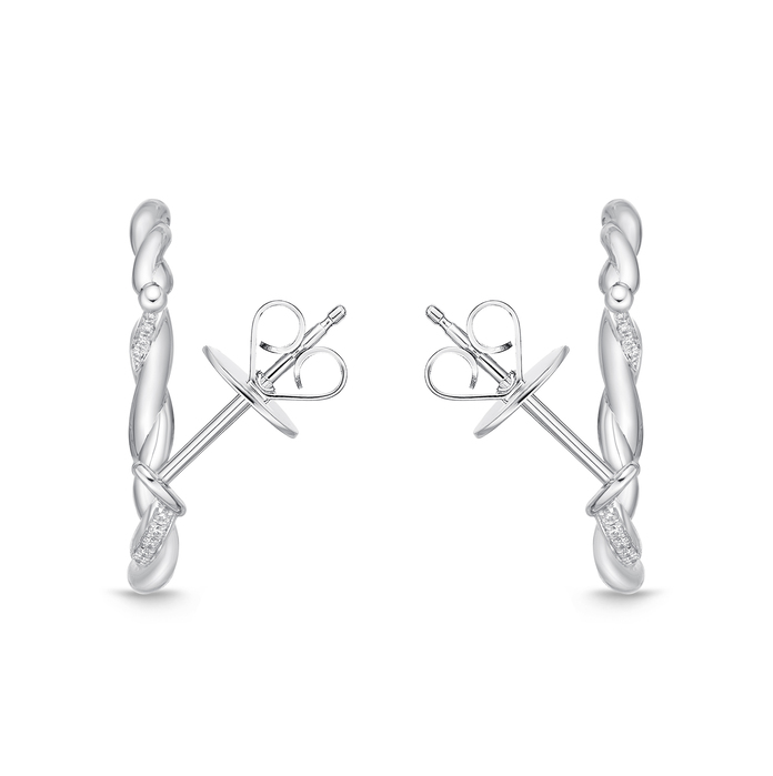 Rope Hoops, alternating pave, 24X24MM