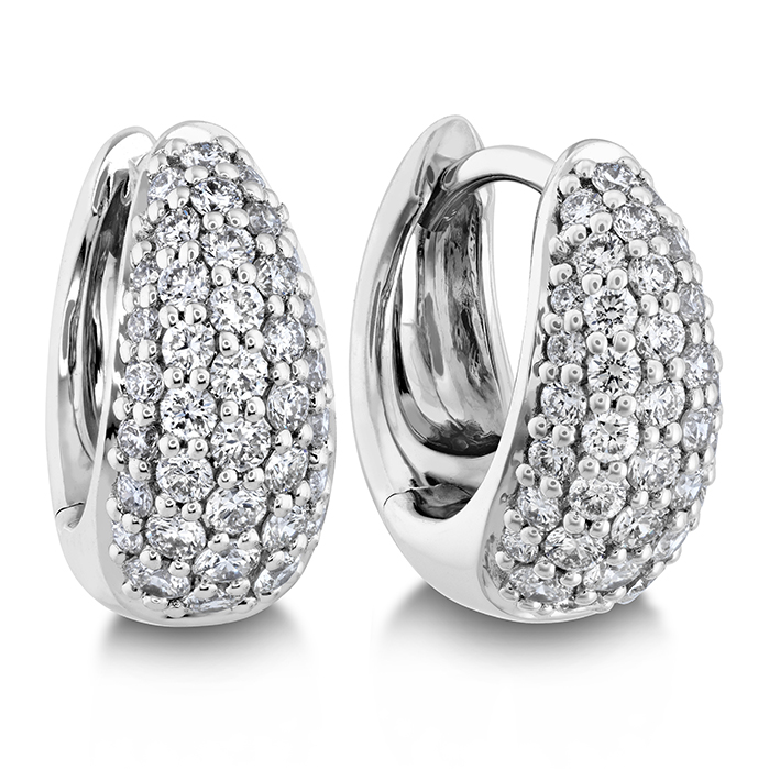 Drop Shape Pave Huggies .50ctw approx.