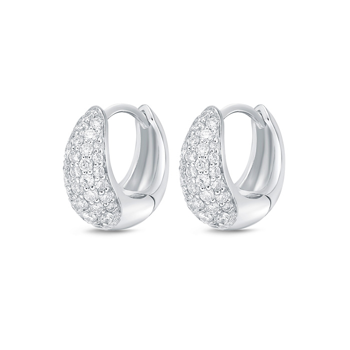 Drop Shape Pave Huggies .50ctw approx.