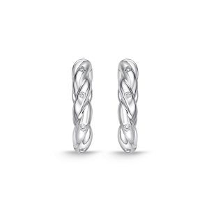 Rope Hoops, Flush Single-Stone, 12X12MM