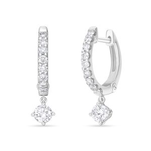 Odessa Huggies with Diamond Drop .55ctw approx. (.15ct/each