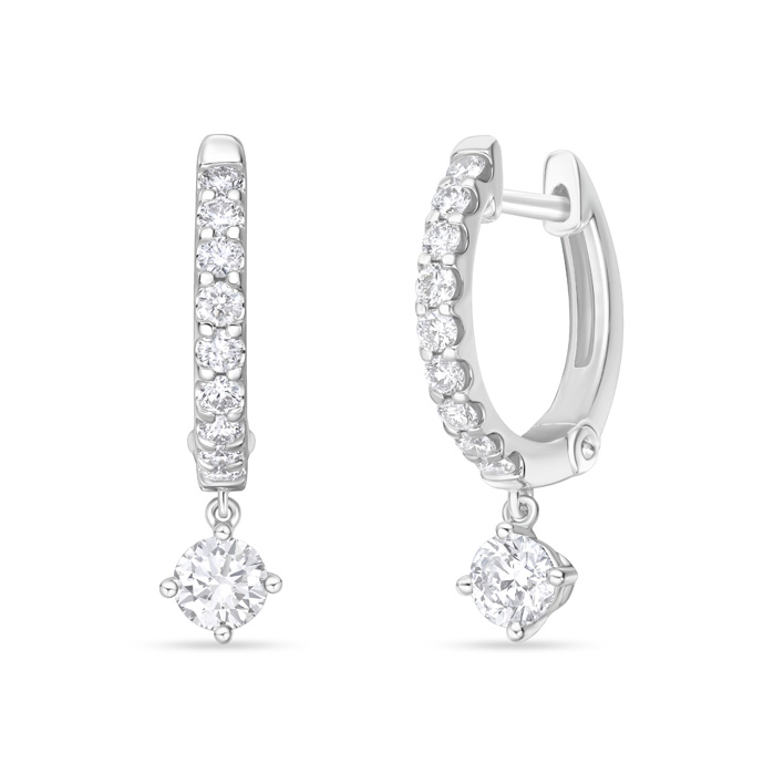 Odessa Huggies with Diamond Drop .55ctw approx. (.15ct/each