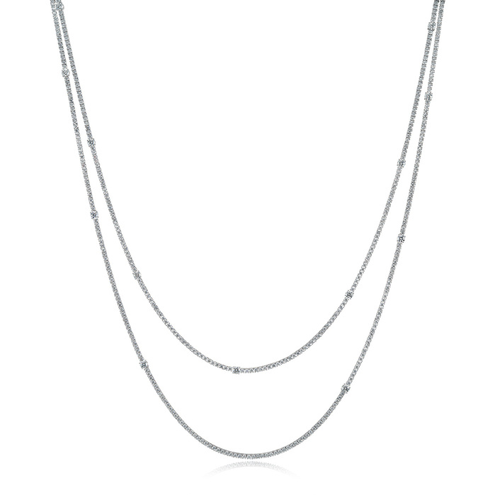 Double Row Station Necklace 12.50ctw approx.