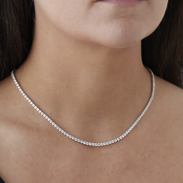 Straight 4-Prong Line Necklace 9.85-10.22ctw approx.
