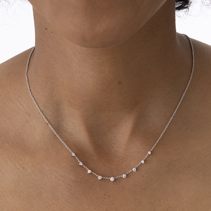 Essentials 9-Stone Necklace .37-.43ctw approx.