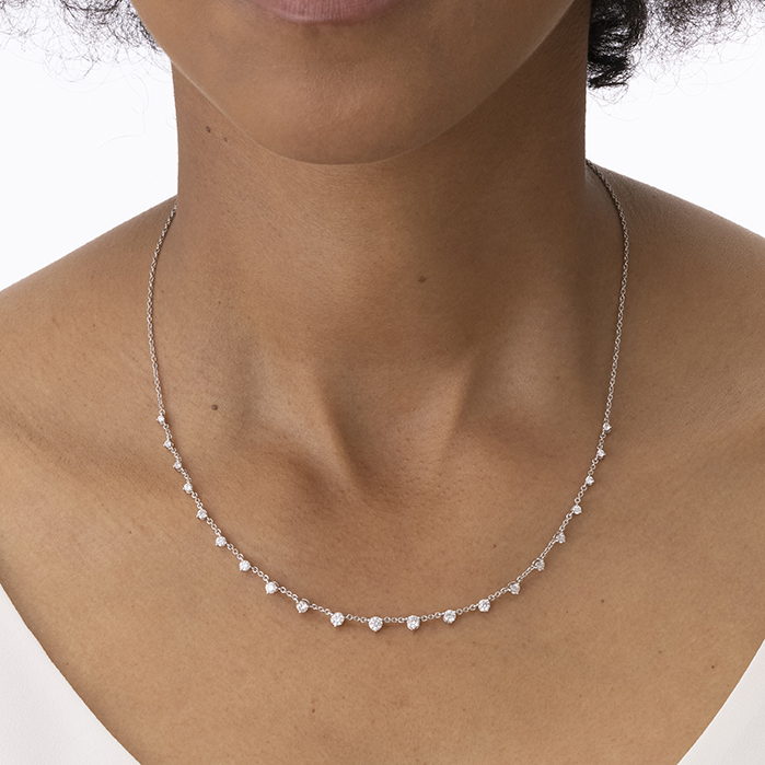 Essentials 21-Stone Necklace 1.14-1.20ctw approx.